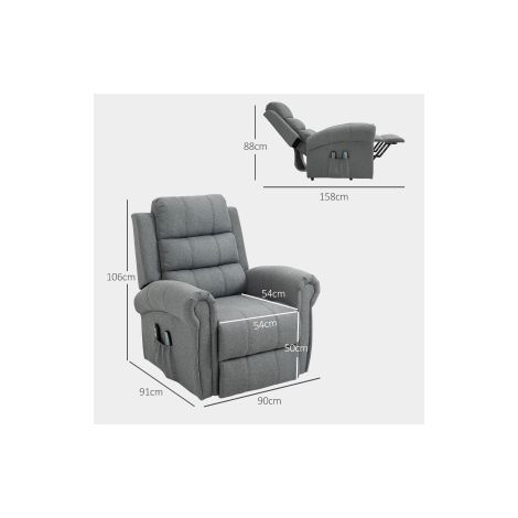 Fauteuil TV avec aide à la levée électrique, fauteuil relax avec fonction allongée, fonction chauffante, fauteuil massant avec ressorts ensachés (1/5)