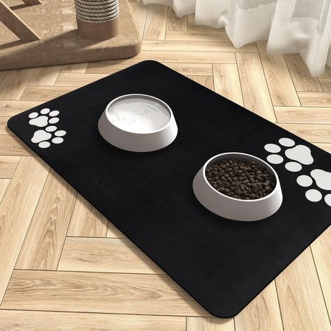 1 Tapis De Gamelle Antidérapant Terre De Diatomée Absorbant Pour Chien Chat 50x30cm