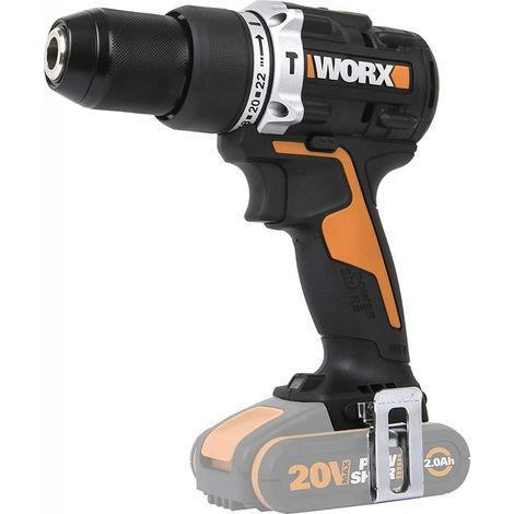 Worx – Perceuse-visseuse à percussion 60Nm – Moteur sans balais – 2 vitesses – Mandrin 13mm avec verrouillage de sécurité – Indicateur de batterie (1/7)