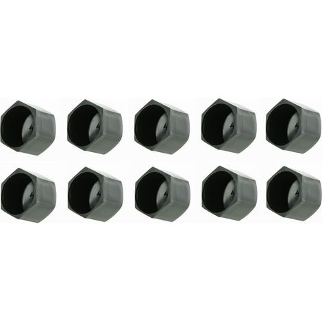 10x cache écrou noir hexagonal plastique capuchon protection M6 x 10mm (1/4)