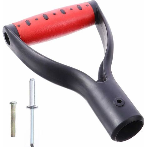 Pelle Cabilock en forme de D avec manche en plastique en forme de D - Outils de jardin - Noir et rouge (1/5)