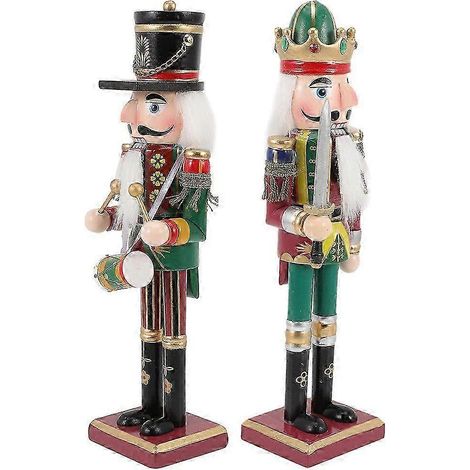 2 Stück Nussknacker-Tischdekoration, Weihnachts-Nussknacker-Anhänger, Nussknacker-Holzhandwerk, gut (1/2)