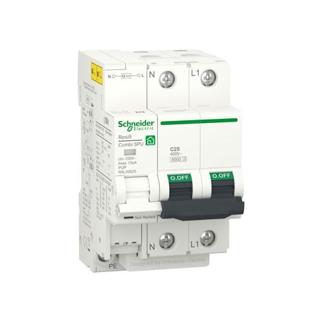 SCHNEIDER R9L20625 Limitatore di sovratensione transitorio e permanente Combi SPU 1P+N 25A Resi9