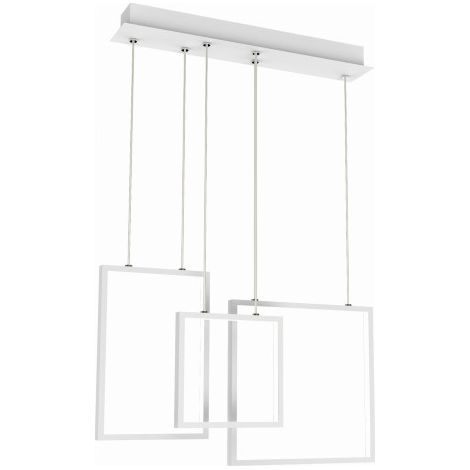 Apeti Keos Modern LED Pendant Chandelier White 36W 2600lm 4000K Neutral, 3-Light Metal & Acrylic Slim Hanging Ceiling Lamp for Living Room Dining, A0026-330