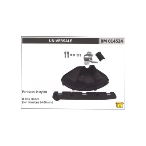 Parasassi in nylon UNIVERSALE per decespugliatore asta Ø 28mm riduzione 24-26mm