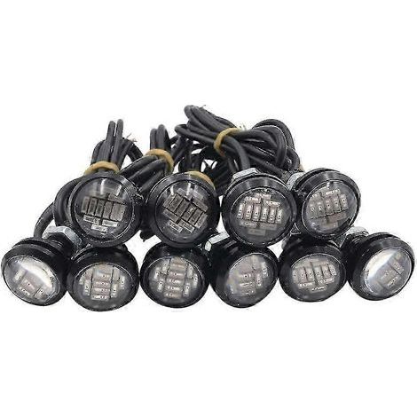 Lot de 10 LED rouges 12 V CC 15 W « œil d'aigle » pour feux de jour et de recul