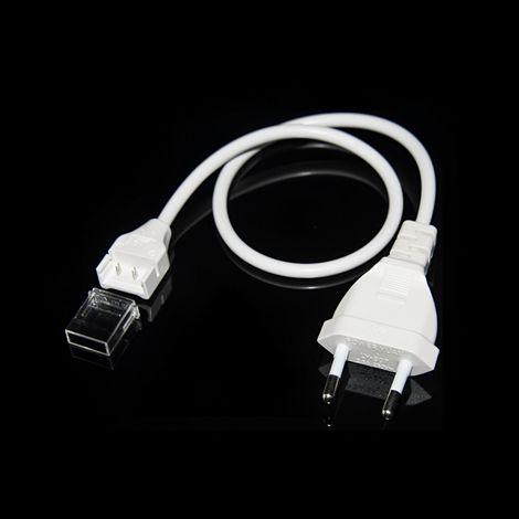 Cable Conexión para Tira LED Autorectificada 220V AC COB SILICONE FLEX Ancho 10 mm Monocolor Blanco
