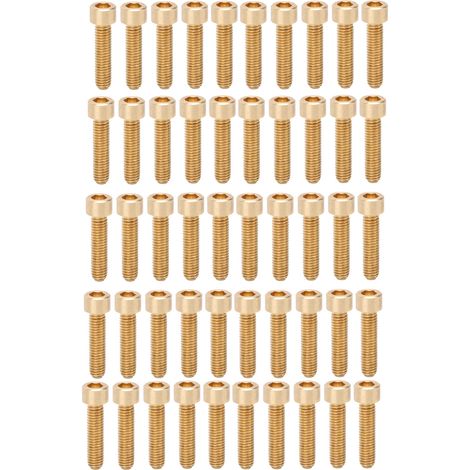 50 vis M6x25mm Vis à six pans creux en cuivre, lot de 50 pièces, visserie industrielle, quincaillerie de fixation (1/5)