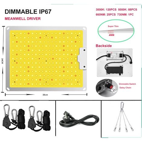 Lámpara de cultivo, espectro completo, modos regulables, 1000 W MP (1/2)