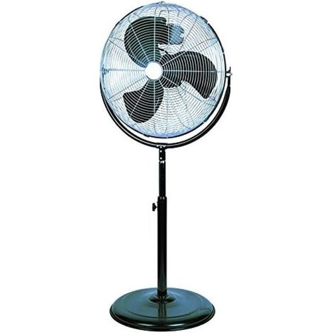 Vigor-blinky Urano Ventilatore da Pavimento 140 W diametro 45 cm pale alluminio colore Nero-Cromo