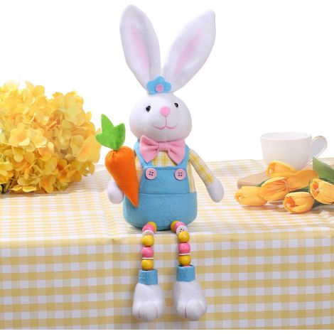 Lapin De Pâques - Peluche Décorative de Pâques Lapin Ornement de Table Centre - pour Filles Garçons Chambre Bureau Cheminée Étagère Fenêtre Fêtes et Maison (1/5)