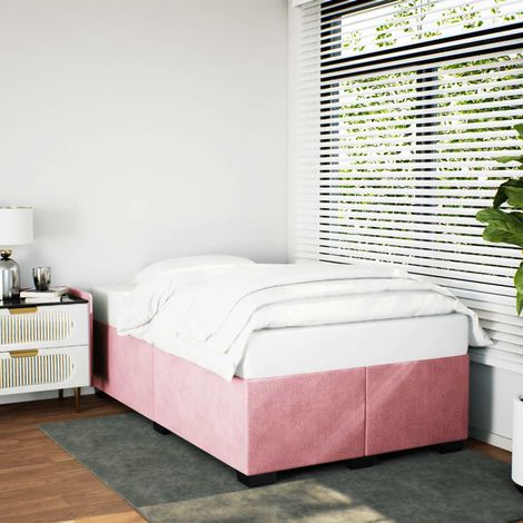 vidaXL Giroletto senza Materasso Rosa 120x190 cm Velluto (1/5)