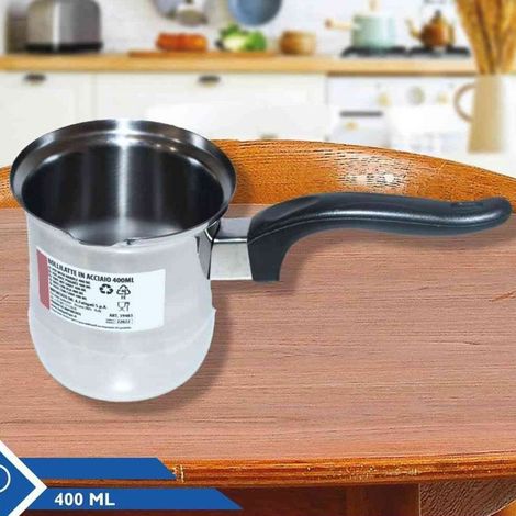 Trade Shop - Caldera De Acero Inoxidable De Acero Inoxidable 300/400 / 500 / 1000ml Con Asa Ergonómica - 400ml