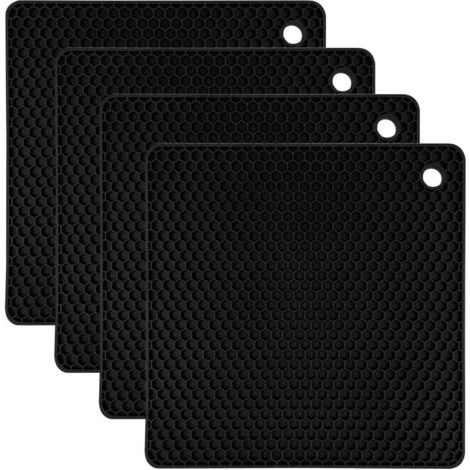 BUNTHAUS Lot de 4 Dessous de Plat Silicone, 18.1cm Diamètre, Protection Casserole et Protège Poele, Antidérapant, Résistant à la Chaleur, pour Protéger (1/5)