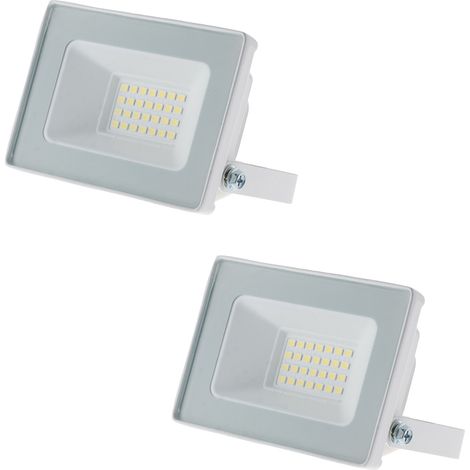 Lot de 2 projecteurs LED chantier étanches - 20W IP65 - Zenitech (1/2)