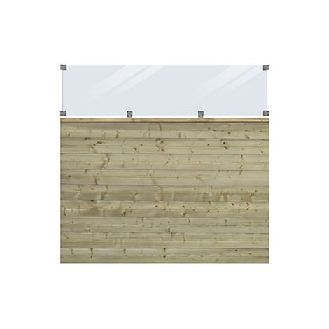 kaiserkraft  PLUS Plank recinzione profilata con vetro  legno 