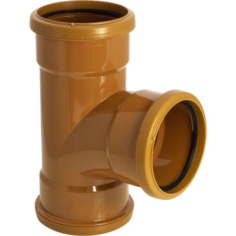 FloPlast 110mm Underground Drain Triple Socket Junction - PVC (1/2)