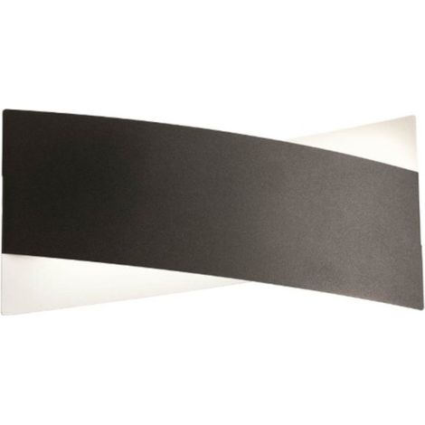 Applique moderna redo group xavier 01-2378 01-2379 led lampada parete illuminazione indiretta, finitura metallo nero