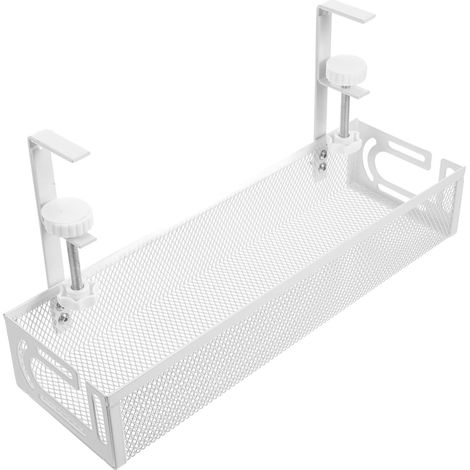 Organisateur de cordon de support de stockage de bandes, chemin de câbles de bureau sous le bureau, panier sous le bureau, gestion des câbles électriques, support de câbles de charge, support de gesti (1/5)