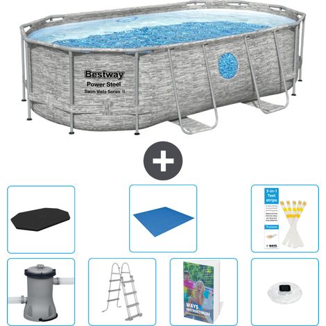 Bestway Piscina Bestway Power Steel Ovale - 427x250x100 cm - 8-pezzi  S596 (1/4)