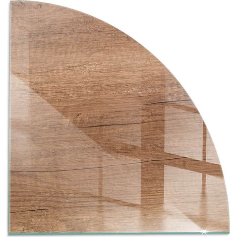 Plaque de protection de sol en verre trempé pour cheminée ou poêle à bois pare-feu contre les étincelles Motif bois naturel 1/4 100x100 cm (1/5)