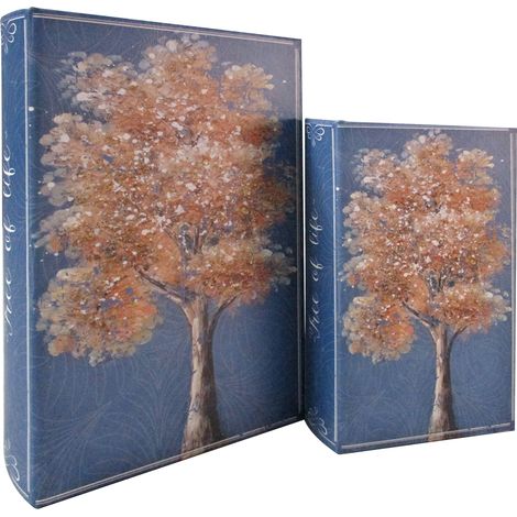 Signes Grimalt Cajas De Libro Decoracion Caja Libro Arbol 2U Cajas Libro Azul 7x18x27cm 33359