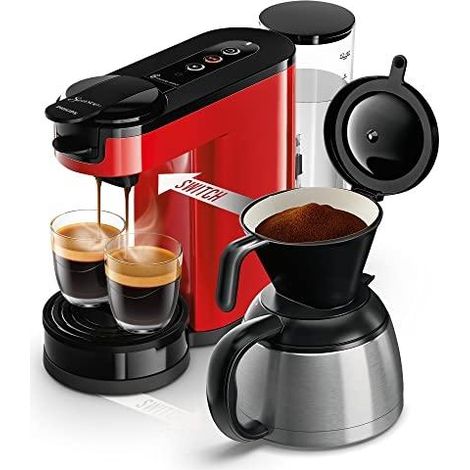 Philips Senseo Switch HD6592 85 máquina de café roja