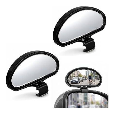 Miroir Angle Mort Grand Angle Conduite Accompagnée Zones Aveugles 2 Rétroviseur Réglable Voiture Camion Assistant Stationnement Noir (1/5)