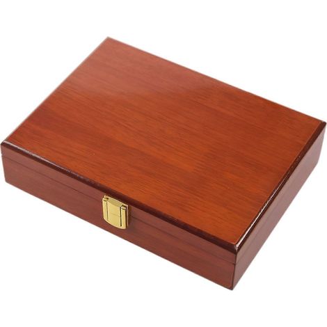 Vitrine vintage en bois pour bijoux (bagues, boucles d'oreilles, boutons de manchette) (1/4)