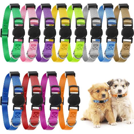 Colliers ajustables pour chiots - Lot de 12 colliers d'identification en nylon souple pour petits chiens et chats (1/5)