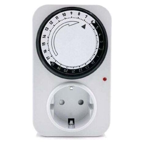 4000W Programmateur journalier mécanique avec Voyant Blanc 120x85x72mm 16A (1/5)