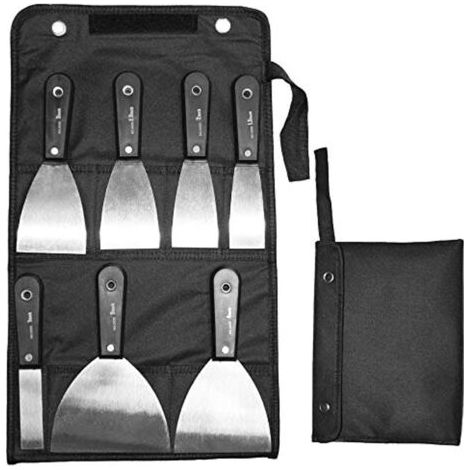 Ensemble de 7 pièces comprenant grattoir, truelle et sac de transport - Ensemble de couteaux à mastic multifonctionnels pour la construction et le bricolage - Ensemble de truelles en acier inoxydable (1/5)