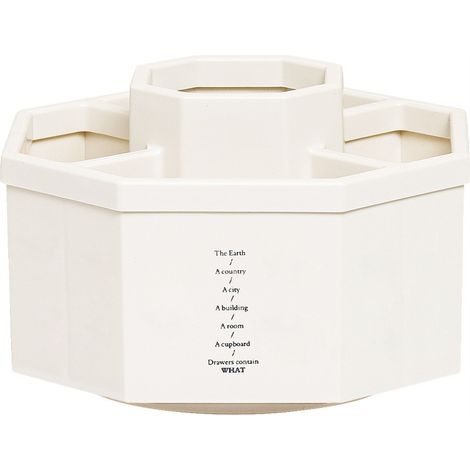 Porte-stylos rotatif multifonction pour bureau, coloris blanc, organisateur pratique (1/5)