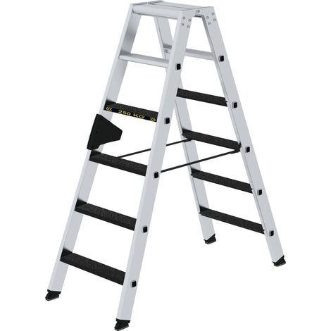 MUNK Stehleiter beidseitig begehbar mit clip-step R13 250kg 6 Stufen (1/5)