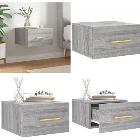 Table de chevet murale sonoma gris 35x35x20 cm - Table De Chevet Murale - Meuble De Rangement Mural - Commode Murale - Étagère Murale - Déco Murale - Home & Living (1/5)