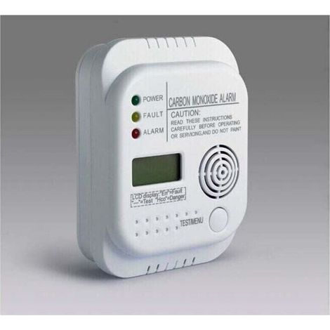 Détecteur de monoxyde de Carbone, alimenté par Batterie, Detecteur de gaz avec Affichage et indicateur de température (1/3)