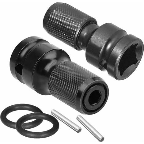 Paquete de 2 adaptadores telescópicos para vasos, de cuadradillo de 1/2" a hexagonal de 1/4", convertidor de mandril de liberación rápida para puntas de destornillador de impacto con trinquete. (1/5)