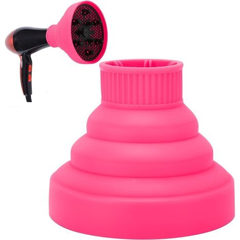 Allecto,Diffusore universale pieghevole per asciugacapelli,Strumento di styling portatile,Rosa,Ideale per i viaggi (1/5)