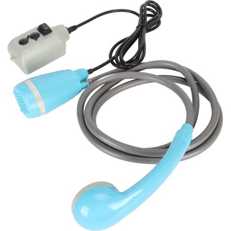 Kit de douche portable d'extérieur rechargeable par USB, ensemble de douche de camping avec pompe à eau bleue (1/5)