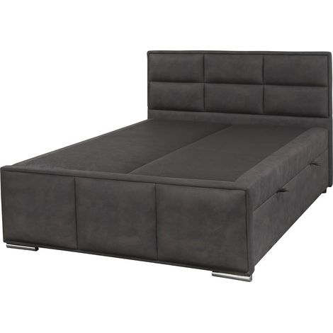 NALA - Lit-Coffre Boxspring 180x200cm Simili Cuir Marron (1/5)