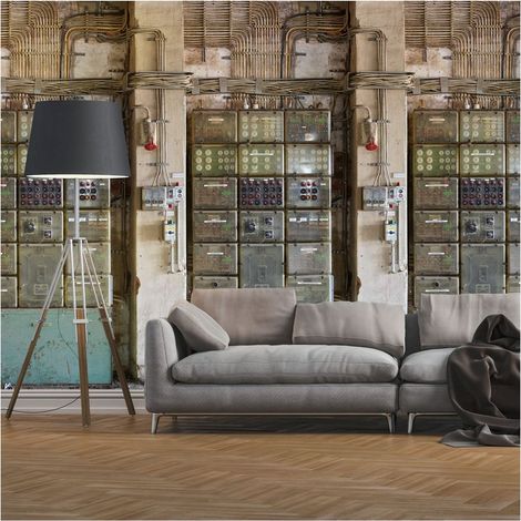 Sfondo fotografico Profhome 392631 Carta da parati TNT goffrata a caldo liscia 3D opaca crema beige marrone azzurro 1,59 m x 2,8 m (1/4)