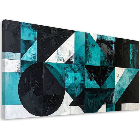 Wandbild Geometrische Abstrakt türkis 80x40 cm (1/5)
