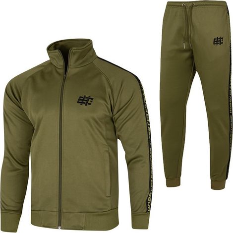 Completo sportivo da uomo in stile tuta - taglia 3XL, colore kaki
