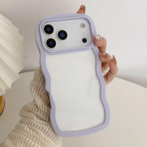 Coque pour iPhone 17 Pro Max, Coque transparente à cadre ondulé, Coque de téléphone souple en TPU transparent antichoc pour iPhone 17 Pro Max[NX] (1/4)