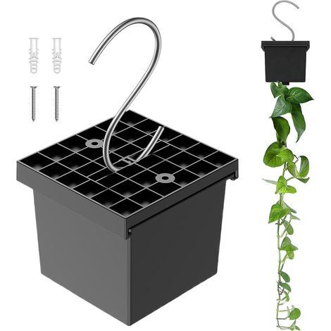 Suspension pour plantes d'intérieur, petit panier ajustable avec couvercle et crochet (1/5)
