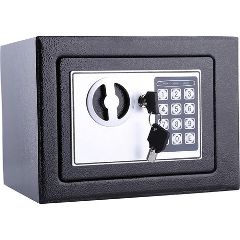 Coffre-fort électronique numérique 6,4L pour bureau ou maison, sécurité domestique, boîte à argent noire (1/5)