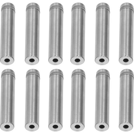 Lot de 12 vis à distance acier inoxydable 12x60mm support enseigne fixation murale avec chevilles (1/5)