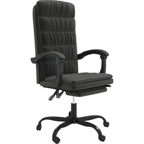 Silla de oficina reclinable terciopelo negro vidaXL