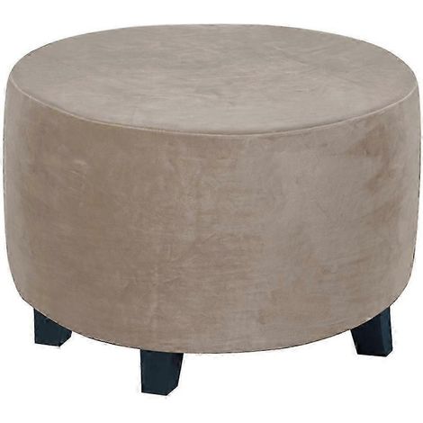 Runder Ottomanen-Überzug, Fußhocker-Überzug, Hocker-Ottomane-Überzug, Polyester-Brown (1/5)