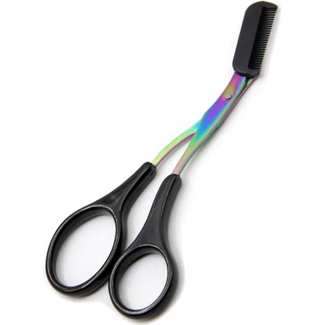 Rifinitore per sopracciglia in acciaio inox con pettine, prodotti per la cura dei capelli, rasoio per sopracciglia, ciglia finte, fermagli per capelli, epilatore, strumenti per il trucco (nero) (1/5)